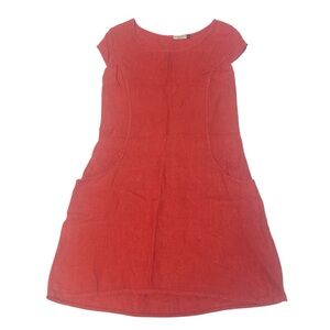 Women’s Made in Italy Lungo L’Arno 100% Linen Dress Red-Orange XS